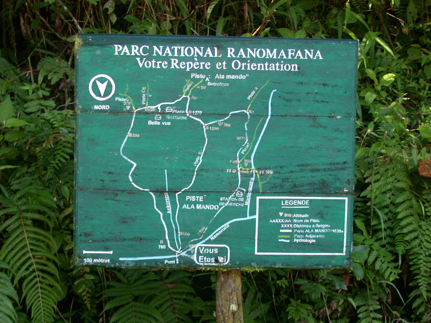 Carte du parc Ranomafana