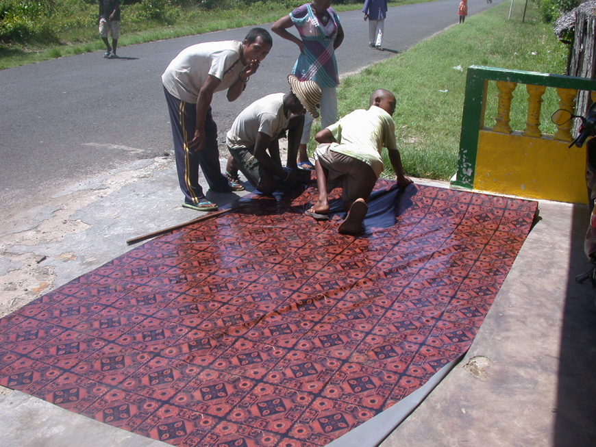 Tapis de sol pour une maison malgache